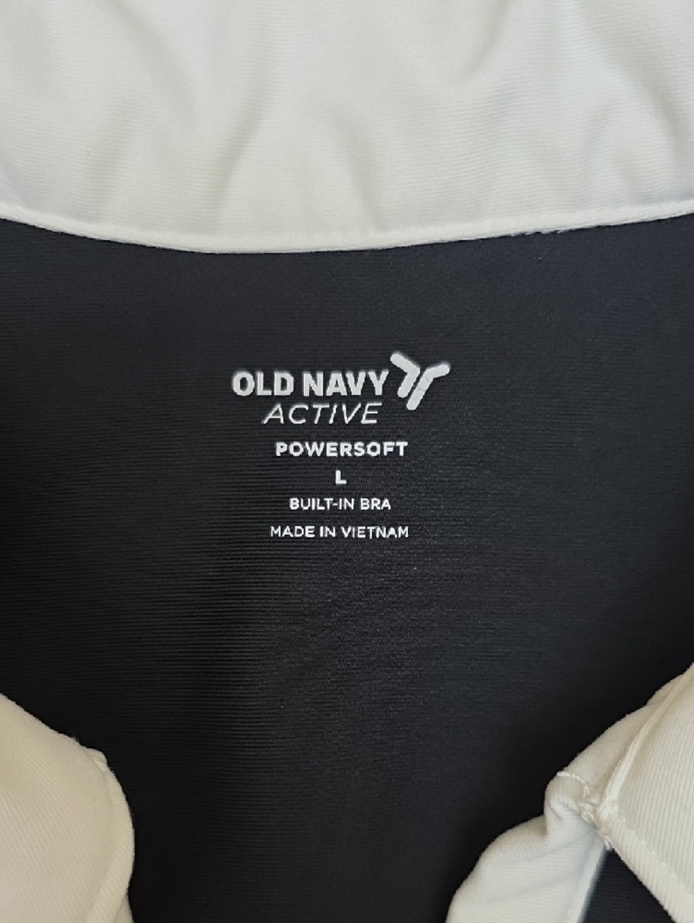 Old Navy Active Cropped Black & White Collared Top | Sporty Chic - Picture 3 of 6
